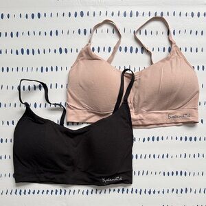 Splendid Black and Beige Bralette 2-pack